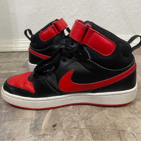 Nike Court Borough Mid Kids Size 6 Red & Black - Picture 8 of 11